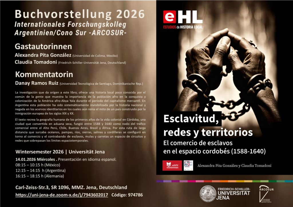 Presentación del libro «Esclavitud, redes y territorios. El comercio de esclavos en el espacio cordobés (1588-1640)»